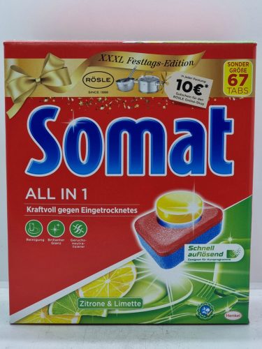 Somat Mosogatógép Tabletta All in One 67 db  Citrom&Lime