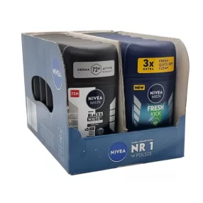   NIVEA deo stick 50ml MEN Mixkarton (7x B&W Inv. + 5x Fresh kick)
