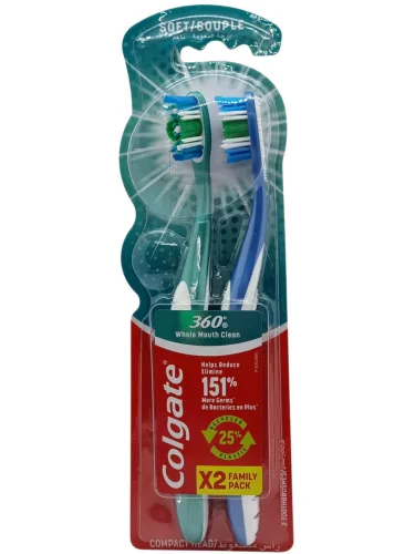 COLGATE fogkefe 360 1+1 soft