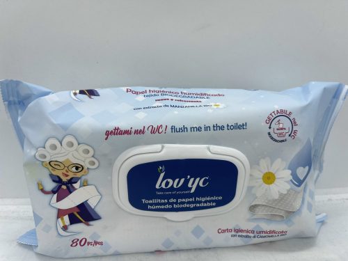 LOV'YC Nedves WC papir 80db Camomile biodegradable