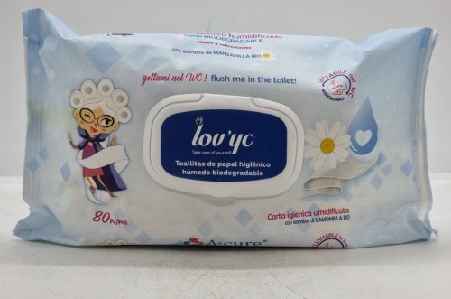 LOV'YC Nedves WC papir 80db Camomile biodegradable